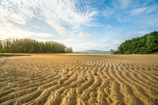 Beautiful Layan beach at sunset, Phuket, Thailand.