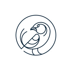 Professional, Minimalist Rounded Shaped Bird Brand Identity Logo