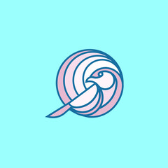 Professional, Minimalist Rounded Shaped Bird Vector Logo