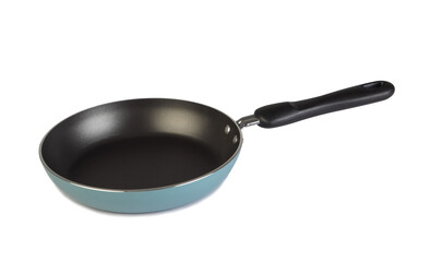 Empty non-stick frying pan isolated on white background