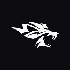 Abstract, Black And White, Bold, Modern, Wolf Logo