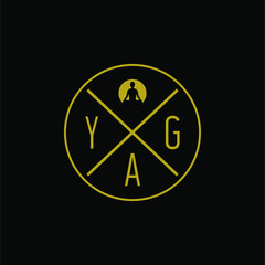 Vintage Premium Round Badge Yoga Logo
