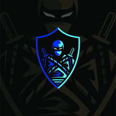 Ninja E-sports Gaming Mascot Logo Badge