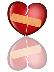 illustration of heart with plaster