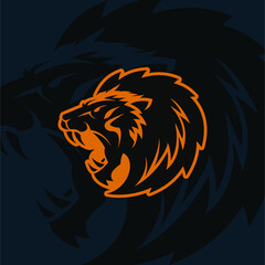 Vintage Roaring Lion Mascot Vector Illustration