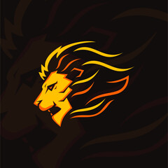 Elegance Lion Head Vector Mascot Illustration