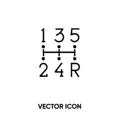 Gearshift vector icon. Modern, simple flat vector illustration for website or mobile app.Transmission or gearbox symbol, logo illustration. Pixel perfect vector graphics	