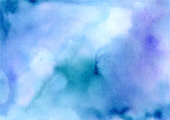Blue pastel abstract texture background with watercolor
