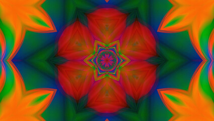 Abstract multicolored symmetrical kaleidoscope background