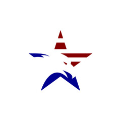 Simple Abstract American Eagle Star Vector Logo Template 
