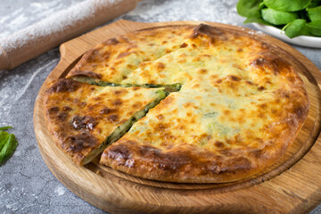 khachapuri with spinach georgian cuisine