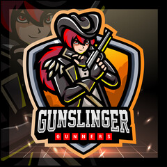 Gunslinger mascot. esport logo design