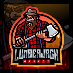 Lumberjack mascot. esport logo design © REYYARTS
