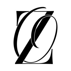 zo, oz, monogram logo. Calligraphic signature icon. Wedding Logo Monogram. modern monogram symbol. Couples logo for wedding