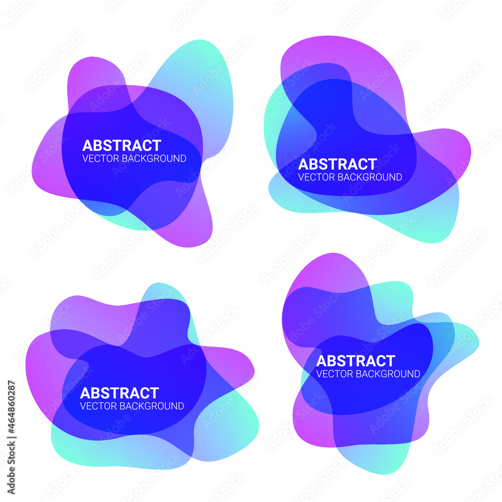 Fototapete blur free form shapes color gradient collection. fluid organic colorful design elements. abstract fl