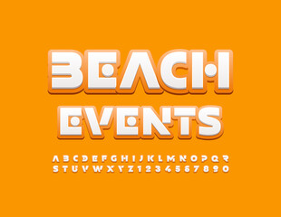 Vector modern Beach Events. Trendy Stylish Font. Artistic Alphabet Letters and Numbers set