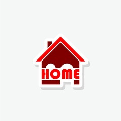 Home word icon sticker isolated on white background