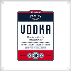 Vector vodka label isolated on a white background. Distilling business branding and identity design elements - obrazy, fototapety, plakaty