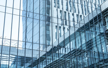 Obraz na płótnie Canvas Architecture details Modern Building Glass facade Business background
