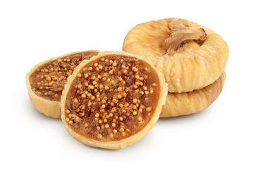 dried fig isolated on white background with clipping path and full depth of field