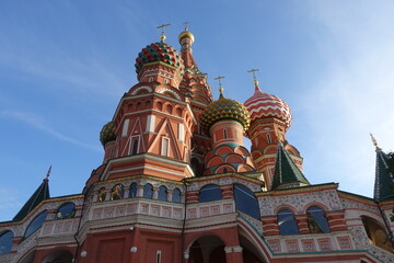 Fototapeta na wymiar Domes of St. Basil's Cathedral against the sky