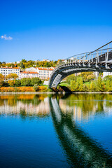 Le quartier Saint Clair et la passerelle de la Paix à Lyon Caluire