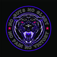 Inspirational, Motivational Black Panther Emblem Sport, Music T-shirt, Clothing, Apparel Graphic Design Illustration