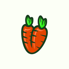 Cartoon Style Letter V Carrot Food, Vegan, Education Kids Vector Icon Illustration