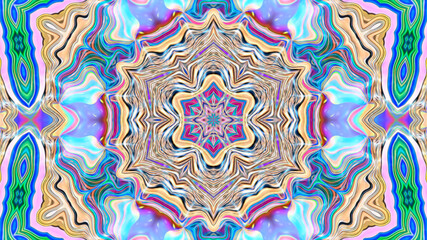 Abstract multicolored symmetrical kaleidoscope background