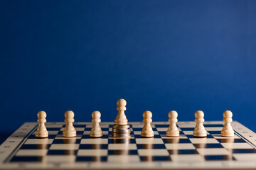 Distinguishing among friends and colleagues with your wealth. The pawn is the highest because it stands on the money.