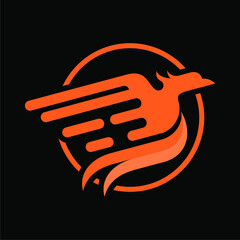 Modern, Minimalist Rounded Shaped Phoenix Bird Busines And Corporate Logo