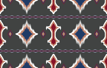 Oriental traditional ikat ethnic textile pattern Design for book cover,background,carpet,wallpaper,clothing,wrapping,Batik,fabric,Vector illustration embroidery style.