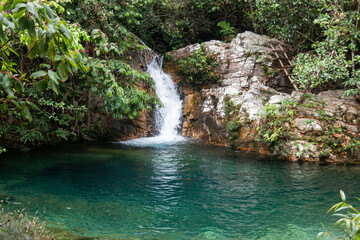 Cachoeira Barbarinha, próxima a cachoeira de Santa Barbara, localizada em Cavalcante, Goias