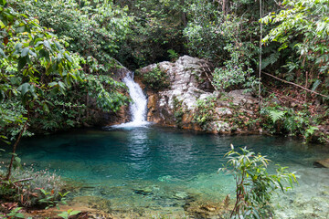 Cachoeira Barbarinha, próxima a cachoeira de Santa Barbara, localizada em Cavalcante, Goias