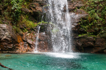 Obraz premium Cachoeira de Santa Barbara, localizada em Cavalcante, Goias