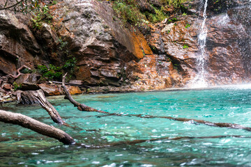 Cachoeira de Santa Barbara, localizada em Cavalcante, Goias