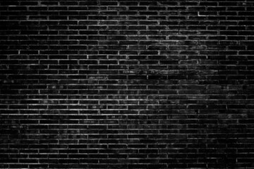 Fototapeta na wymiar Black brick wall texture for pattern background.