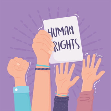 human rights raised hands