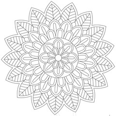 Leaf Flower Petal Coloring Mandala Art Simple Graphic Shape Vector Floral Oriental Outline Vintage Decorative Elements Pattern Illustration Islam Arabic Indian Turkish Mystic Religion Morals Lotus