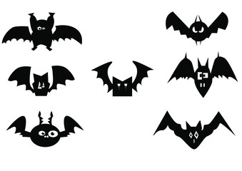 halloween icons set bats