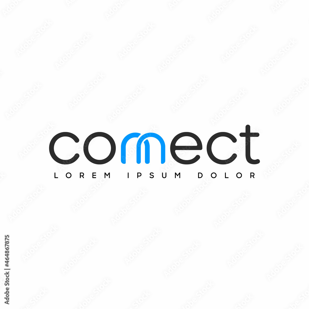 Poster Connect Black and Blue Lowercase Logo Design Template Elements. Connected linked n and n letters. Modern Networking Logo Design Vector.