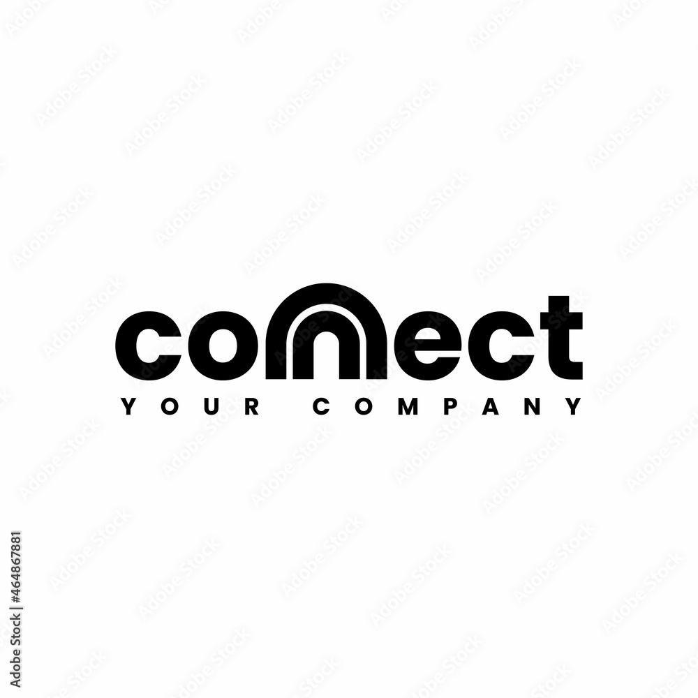 Poster Connect Black Lowercase Logo Design Template Elements. Connected linked n and n letters. Modern Networking Logo Design Vector.