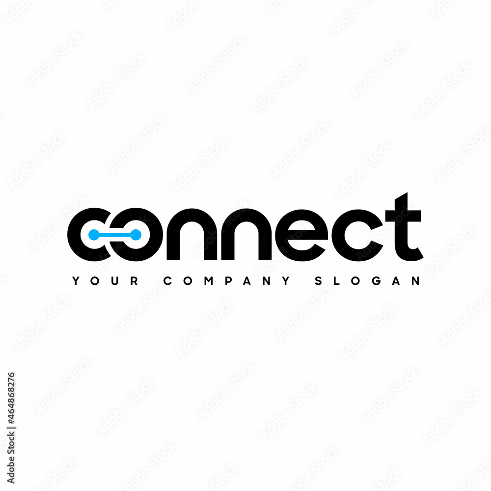 Poster Connect Black and Blue Turquoise Lowercase Logo Design Template Elements. Connected linked c and o letters with dots. Modern Networking Logo Design Vector.