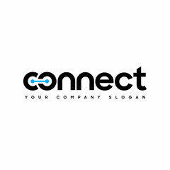 Connect Black and Blue Turquoise Lowercase Logo Design Template Elements. Connected linked c and o letters with dots. Modern Networking Logo Design Vector.