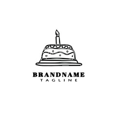 unique birthday cake logo design template icon black isolated vector