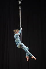 Air gymnastics competition among girls. © Evgeniy
