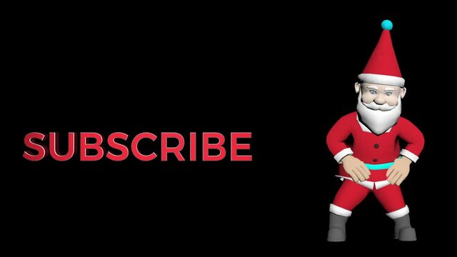 Subscribe button 3D animation. The number of subscribers Increase. Happy Christmas button Subscribe. 