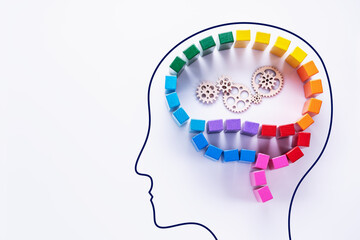 Abstract colorful human brain, creative concept.