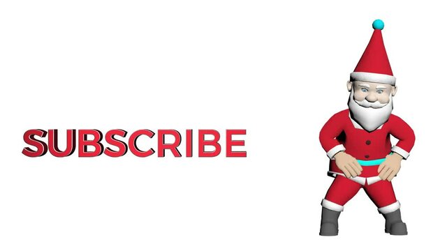 Subscribe button 3D animation. The number of subscribers Increase. Happy Christmas button Subscribe. 