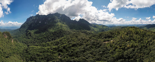 Chiang Dao Mountains Panorama Aerial View Landmarks Travel Place Of Chiangmai, Thailand